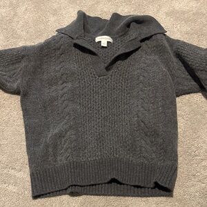 Treasure and bond Gray Cable Knit Sweater